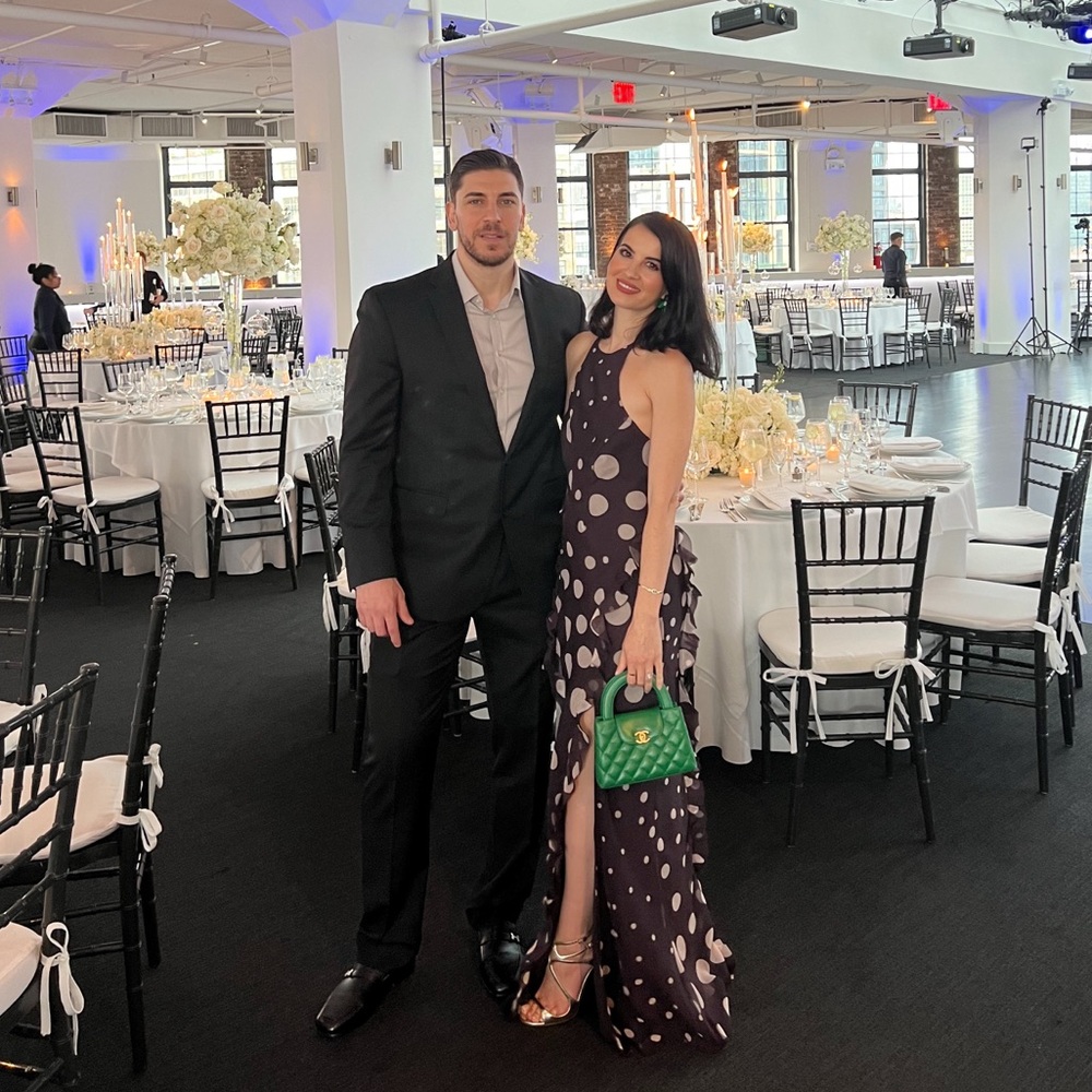 ASOS Brown and White Polka Dot Maxi Dress